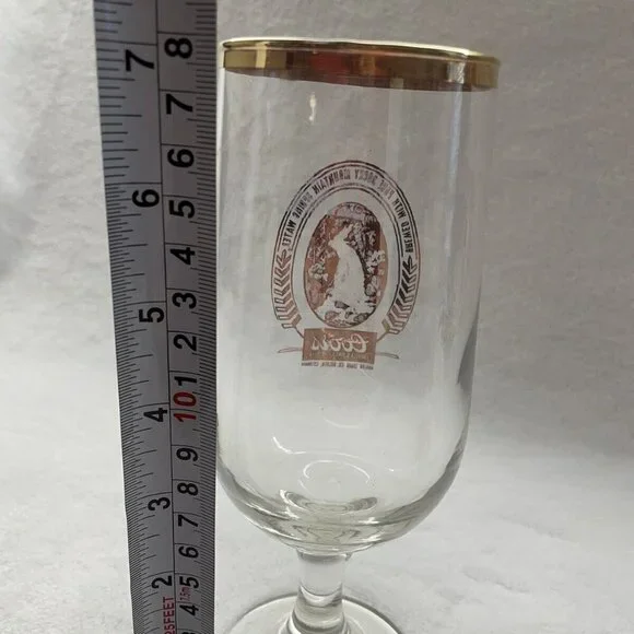 Vintage COORS BEER BEVERAGE STEMMED GLASS WITH GOLD LOGO - Picture 4 of 4